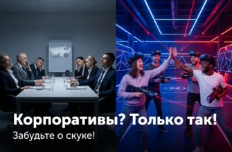 Команда на тимбилдинге в Пензе, участвующая в корпоративных развлечениях, отражающих новые тренды.
